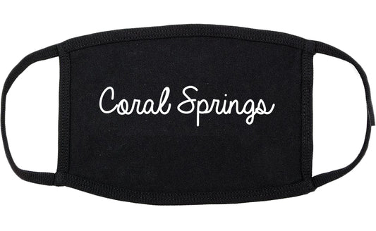 Coral Springs Florida FL Script Cotton Face Mask Black