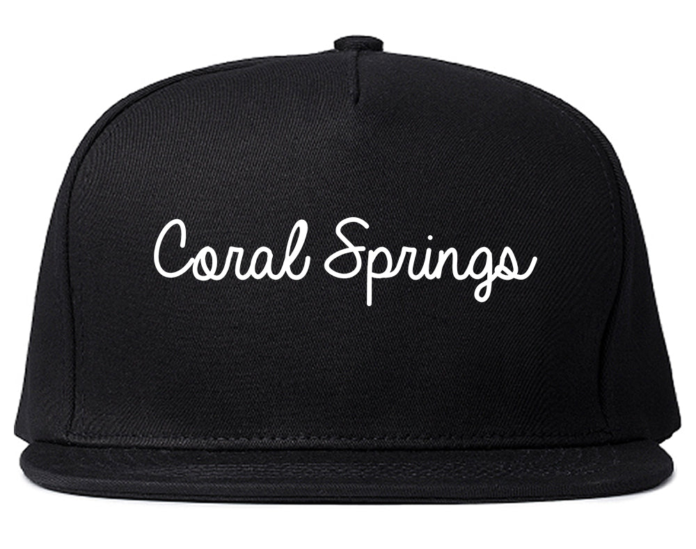 Coral Springs Florida FL Script Mens Snapback Hat Black
