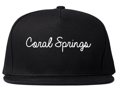 Coral Springs Florida FL Script Mens Snapback Hat Black