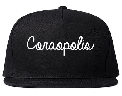 Coraopolis Pennsylvania PA Script Mens Snapback Hat Black