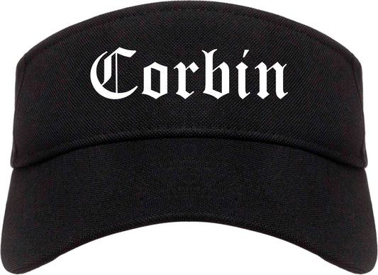 Corbin Kentucky KY Old English Mens Visor Cap Hat Black