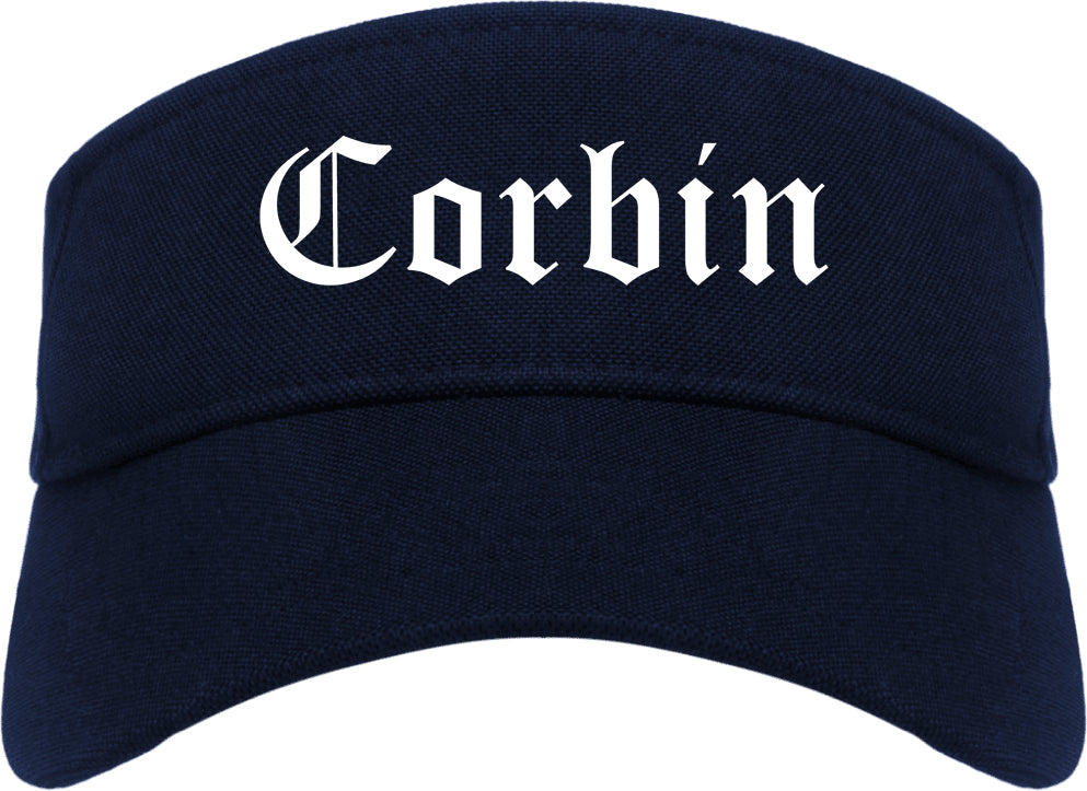 Corbin Kentucky KY Old English Mens Visor Cap Hat Navy Blue
