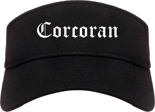 Corcoran California CA Old English Mens Visor Cap Hat Black