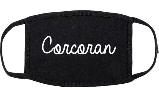 Corcoran Minnesota MN Script Cotton Face Mask Black