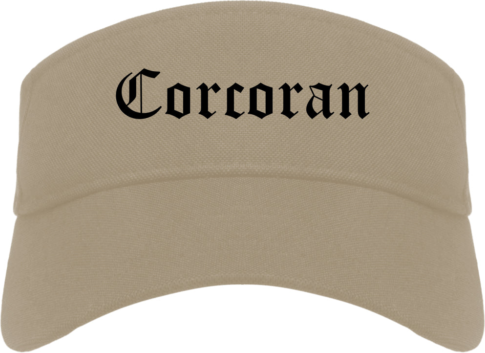 Corcoran Minnesota MN Old English Mens Visor Cap Hat Khaki