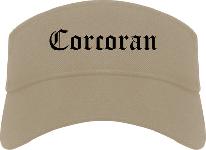 Corcoran Minnesota MN Old English Mens Visor Cap Hat Khaki