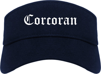 Corcoran Minnesota MN Old English Mens Visor Cap Hat Navy Blue