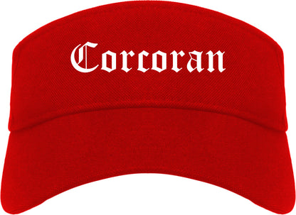 Corcoran Minnesota MN Old English Mens Visor Cap Hat Red