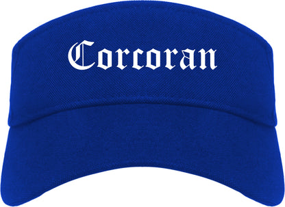 Corcoran Minnesota MN Old English Mens Visor Cap Hat Royal Blue