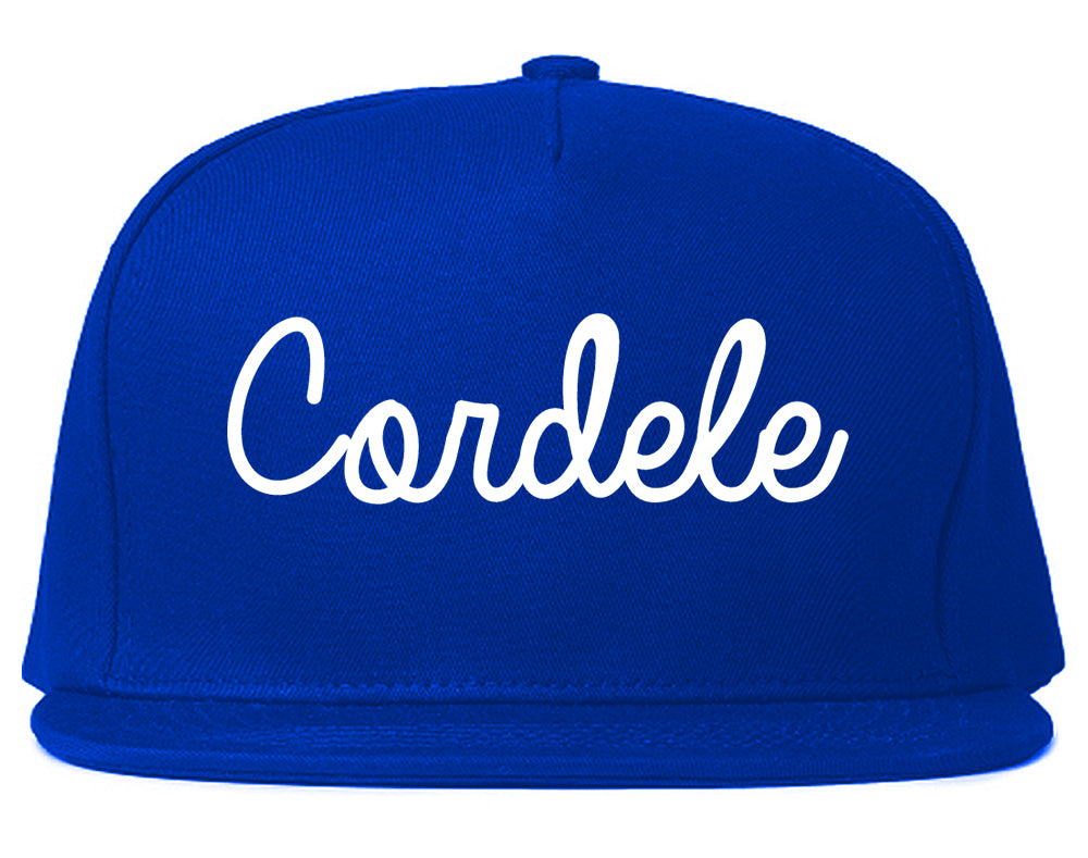 Cordele Georgia GA Script Mens Snapback Hat Royal Blue
