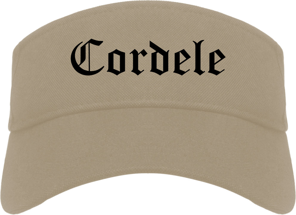 Cordele Georgia GA Old English Mens Visor Cap Hat Khaki