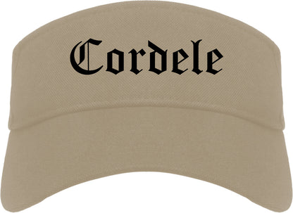 Cordele Georgia GA Old English Mens Visor Cap Hat Khaki