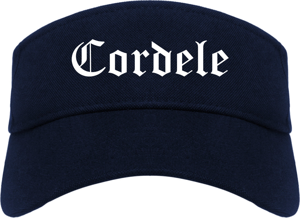 Cordele Georgia GA Old English Mens Visor Cap Hat Navy Blue
