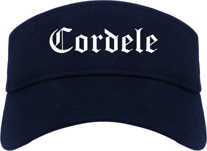 Cordele Georgia GA Old English Mens Visor Cap Hat Navy Blue