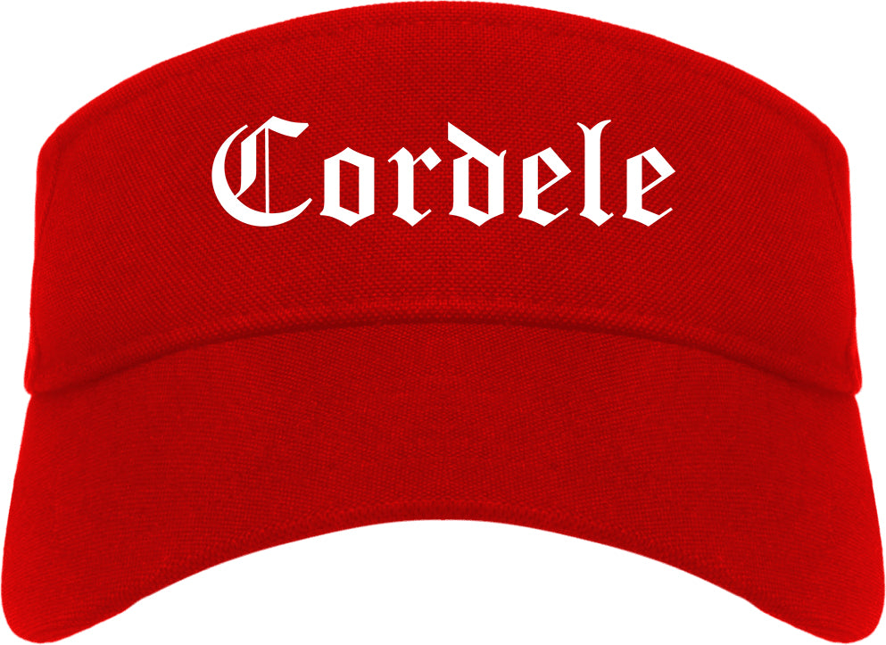 Cordele Georgia GA Old English Mens Visor Cap Hat Red