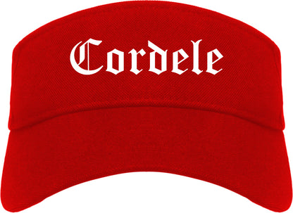 Cordele Georgia GA Old English Mens Visor Cap Hat Red
