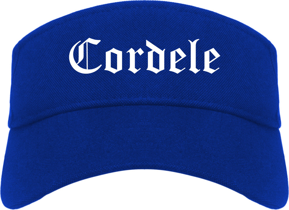 Cordele Georgia GA Old English Mens Visor Cap Hat Royal Blue