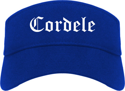 Cordele Georgia GA Old English Mens Visor Cap Hat Royal Blue