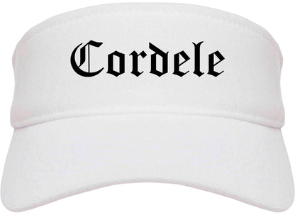 Cordele Georgia GA Old English Mens Visor Cap Hat White