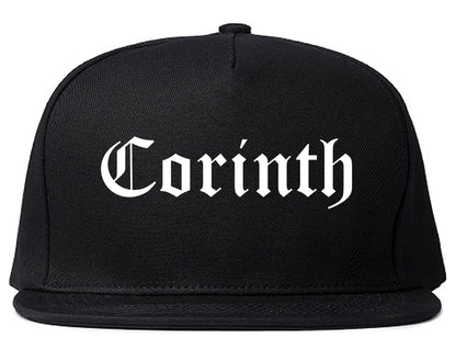 Corinth Mississippi MS Old English Mens Snapback Hat Black
