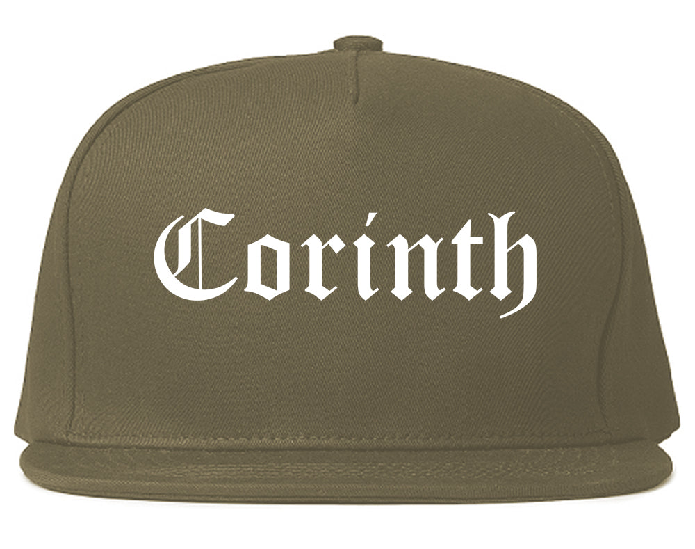 Corinth Mississippi MS Old English Mens Snapback Hat Grey