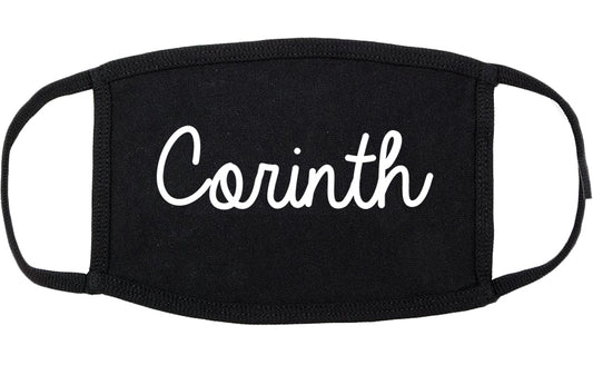 Corinth Mississippi MS Script Cotton Face Mask Black