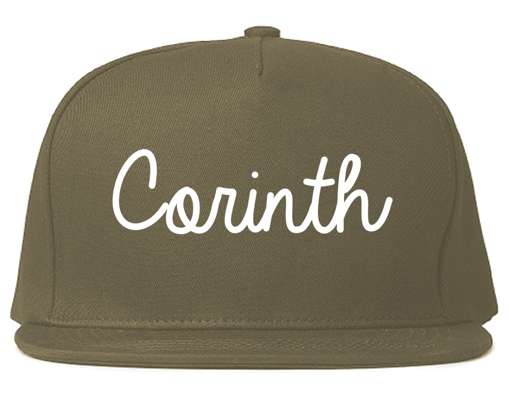 Corinth Mississippi MS Script Mens Snapback Hat Grey