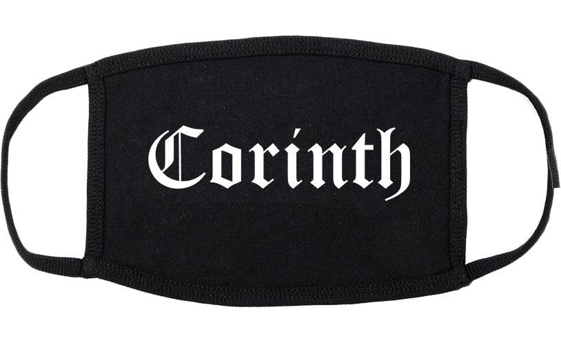 Corinth Texas TX Old English Cotton Face Mask Black