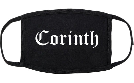 Corinth Texas TX Old English Cotton Face Mask Black
