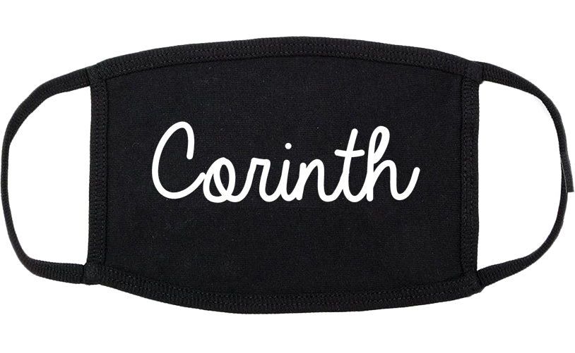Corinth Texas TX Script Cotton Face Mask Black