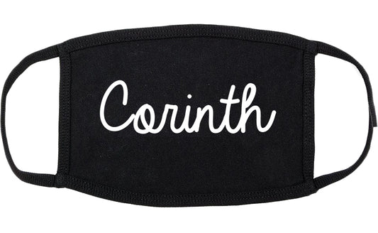 Corinth Texas TX Script Cotton Face Mask Black