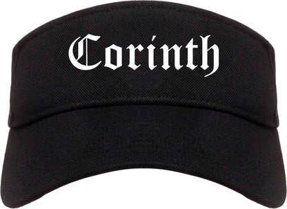 Corinth Texas TX Old English Mens Visor Cap Hat Black