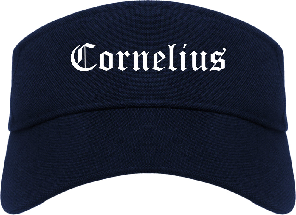 Cornelius North Carolina NC Old English Mens Visor Cap Hat Navy Blue