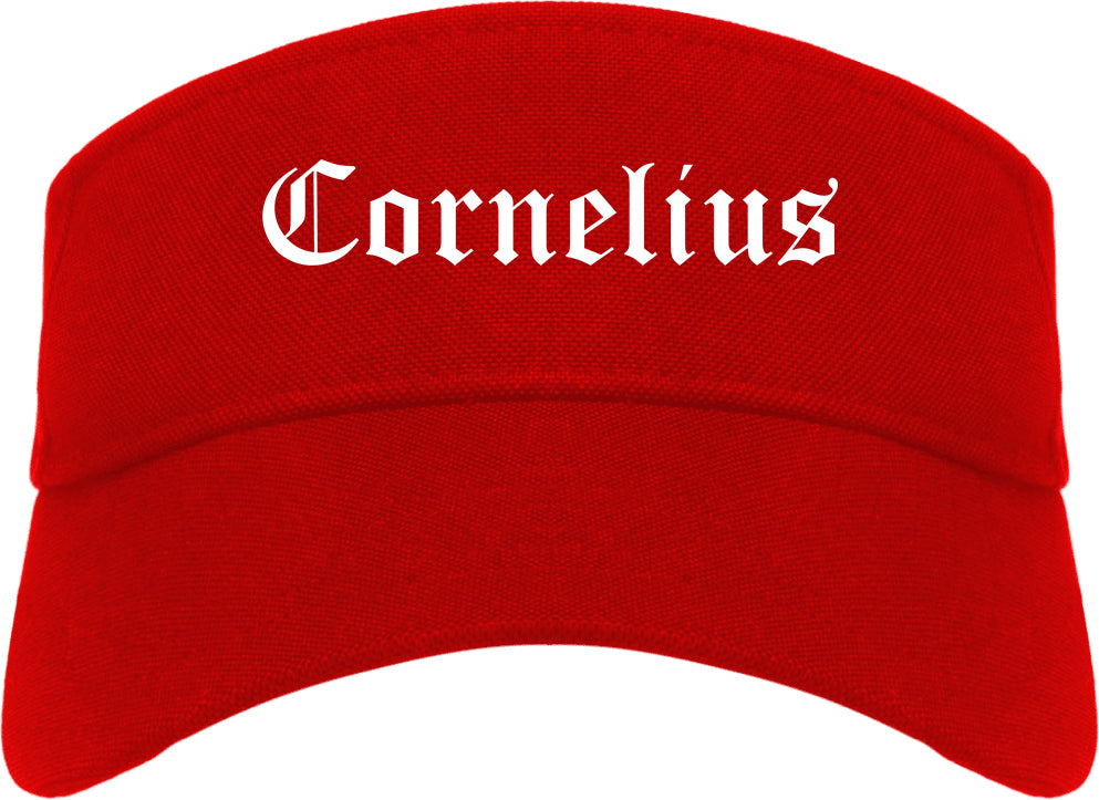 Cornelius North Carolina NC Old English Mens Visor Cap Hat Red