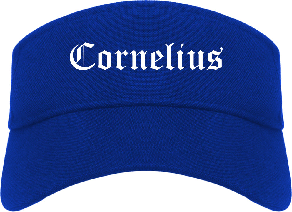 Cornelius North Carolina NC Old English Mens Visor Cap Hat Royal Blue