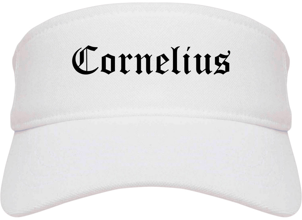 Cornelius North Carolina NC Old English Mens Visor Cap Hat White