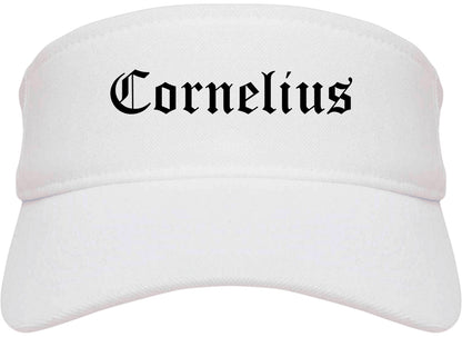 Cornelius Oregon OR Old English Mens Visor Cap Hat White