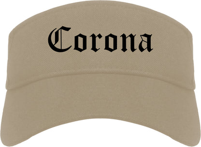 Corona California CA Old English Mens Visor Cap Hat Khaki