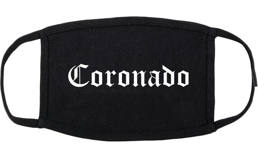 Coronado California CA Old English Cotton Face Mask Black