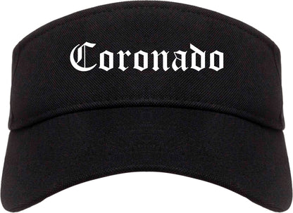Coronado California CA Old English Mens Visor Cap Hat Black
