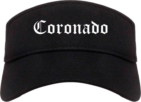 Coronado California CA Old English Mens Visor Cap Hat Black