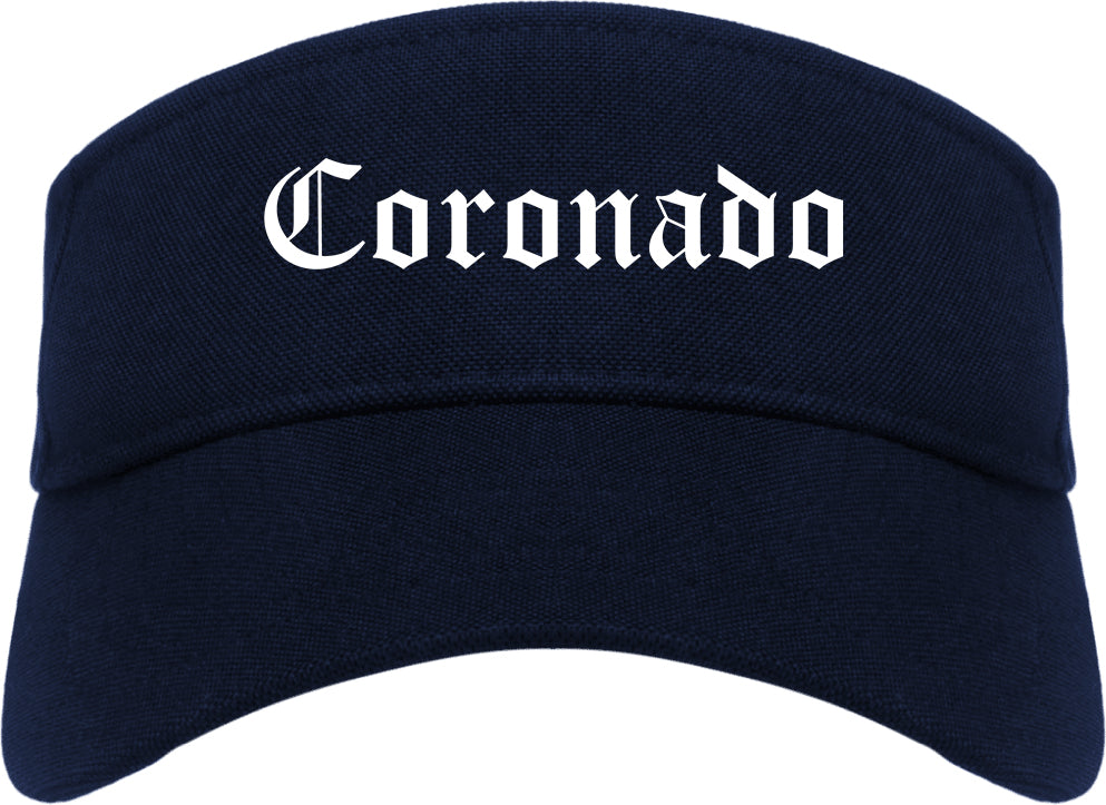 Coronado California CA Old English Mens Visor Cap Hat Navy Blue