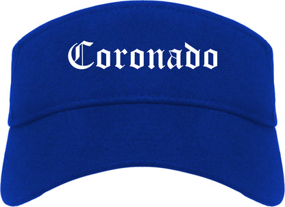 Coronado California CA Old English Mens Visor Cap Hat Royal Blue
