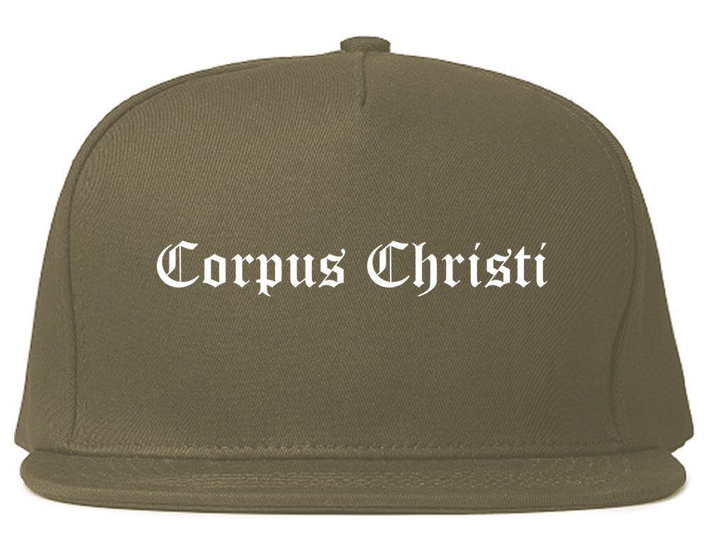 Corpus Christi Texas TX Old English Mens Snapback Hat Grey