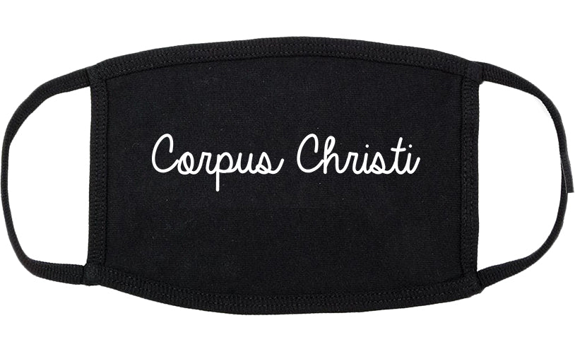 Corpus Christi Texas TX Script Cotton Face Mask Black