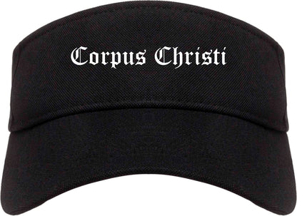 Corpus Christi Texas TX Old English Mens Visor Cap Hat Black