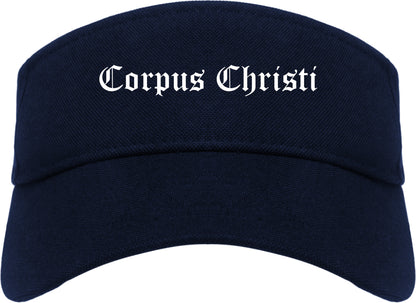 Corpus Christi Texas TX Old English Mens Visor Cap Hat Navy Blue