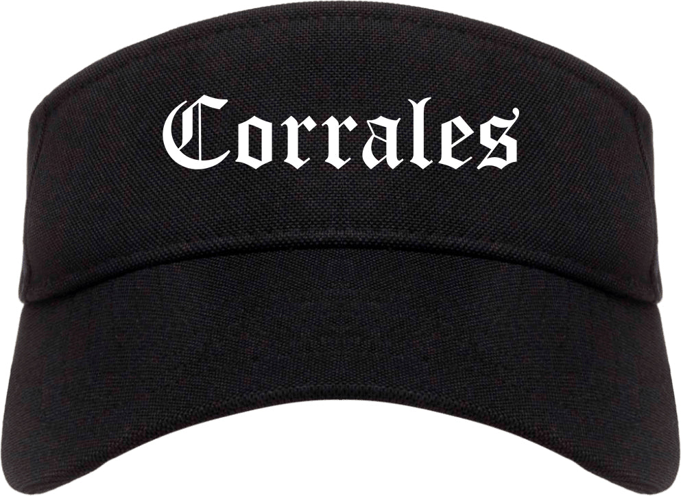 Corrales New Mexico NM Old English Mens Visor Cap Hat Black