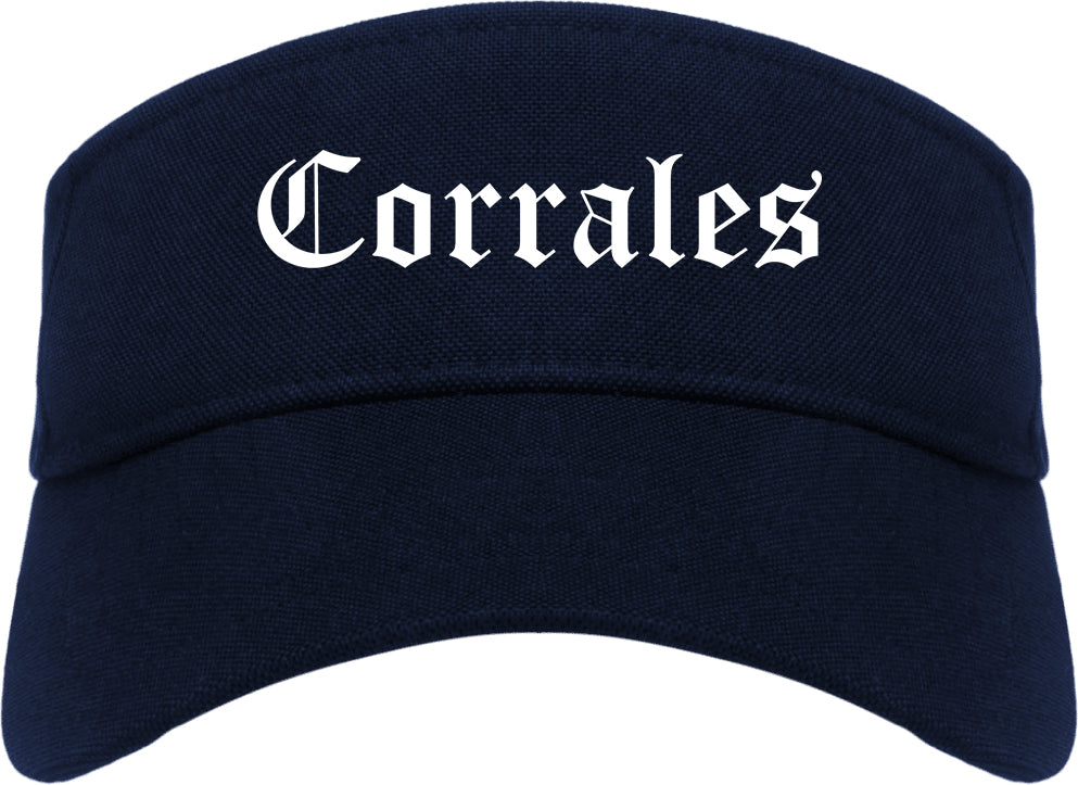 Corrales New Mexico NM Old English Mens Visor Cap Hat Navy Blue