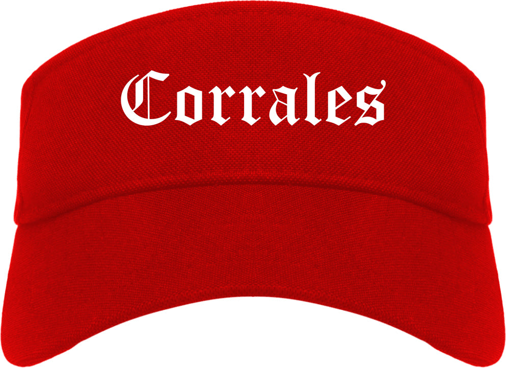 Corrales New Mexico NM Old English Mens Visor Cap Hat Red